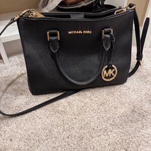 Michael Kors Jet Set Black Leather Tote